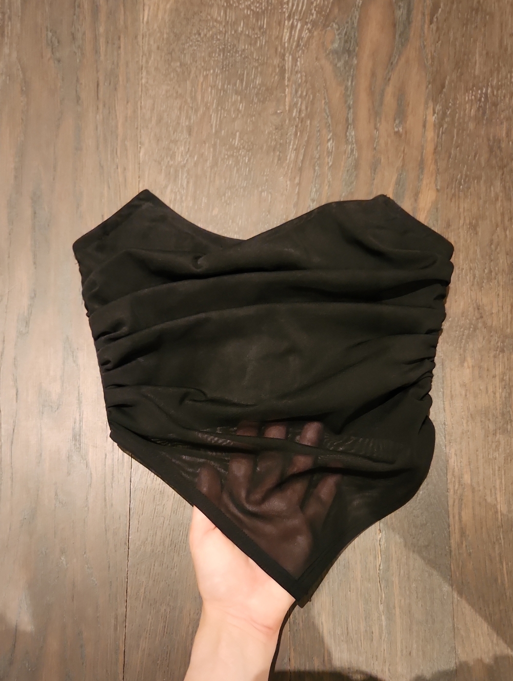 Miaou Black Mesh Strapless Corset Top